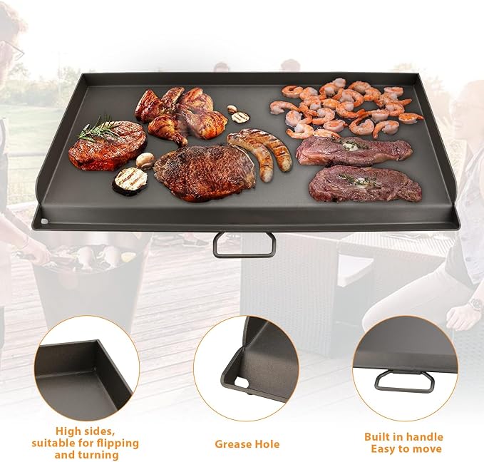 Cast Iron Griddle for Camp Chef 3 Burner Stove, 16" Flat Top Griddle Accessories for Camp Chef Cooking Systems GB90D TB90LW TB90 TB90LWG TB90LWG15 SPG90B CCH3