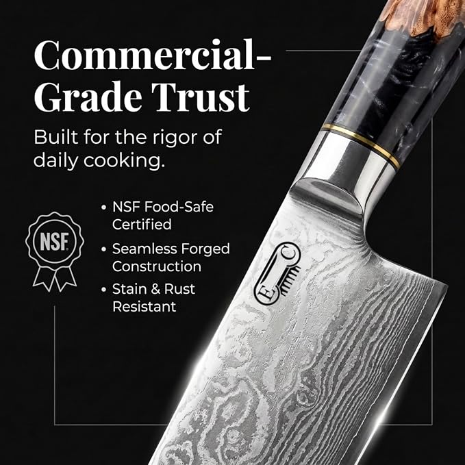 Tidal Black 8pc Damascus Knife Set
