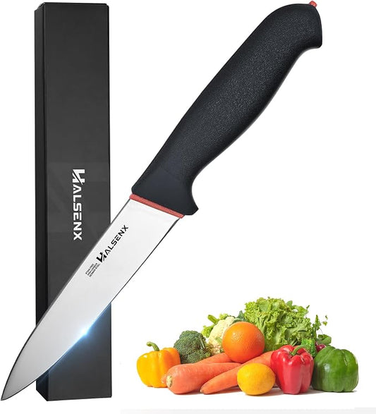 5.5" Kitchen Utility Knife, High Carbon Stainless Steel Sharp Blade With Non-Slip Softgrip Handle, Multi-Purpose Paring Knife for Fruits, Vegetables & Meat