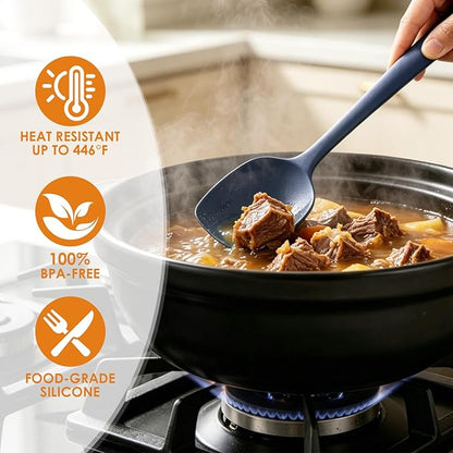 5-Piece Silicone Spatula Set for Baking, 446°F Heat Resistant Non-Stick Cooking Utensils, BPA-Free Food Grade Silicone Scrapers, Non-Scratch Flexible & Dishwasher Safe, Neutral