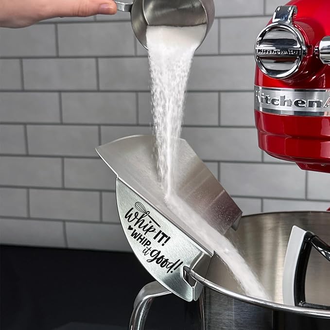 New Metro Design Pouring Chute Stand Mixer Replacement Pouring Shield with Unique Laser Etched Motto, Whip It! Whip it Good!