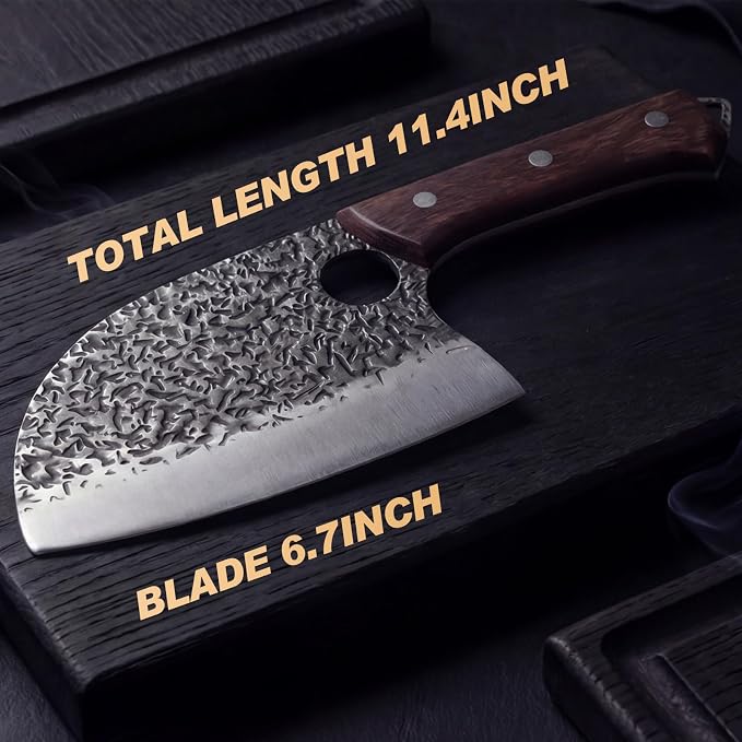 Viking Knife, Butcher Knife Set Hand Forged Boning Knives, Japanese Serbian Chef knives Kitchen Chopping for Meat Cutting Chefs Cleaver Camping Cooking, BBQ, Gifts for Men