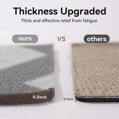 YDKGL Kitchen Rugs Non Slip Washable Kitchen Mats for Floor, Super Absorbent Oil and Water Linen-Look Woven Runner Rug, Kitchen Sink Mat Standing Mat, Gray 17"x47"