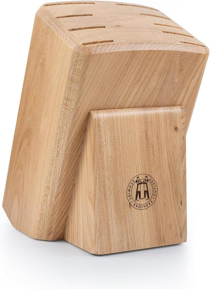 Schmidt Brothers - Gridiron Series - 10-Piece Knife Set, High-Carbon Stainless Steel Cutlery with White Ash Wood Knife Block