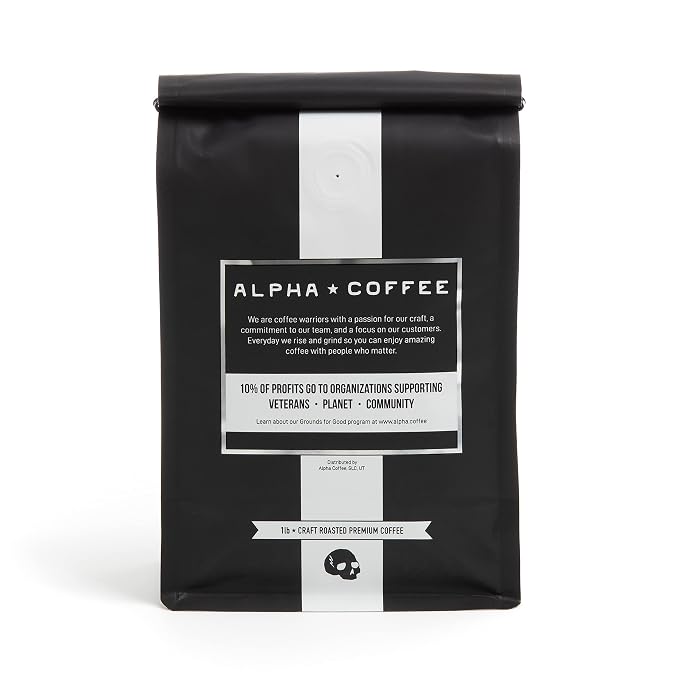 Alpha Coffee - Task Force Zulu - 16 oz. Premium Gourmet Organic Medium Roast Coffee (Task Force Zulu Espresso Grind, 1 Pound (Pack of 1))