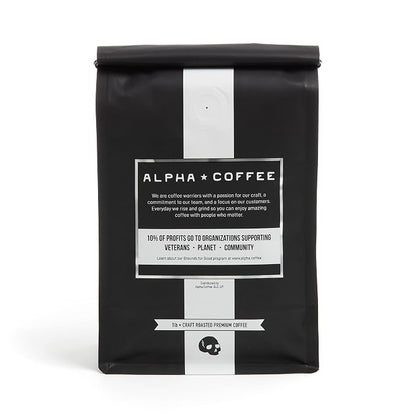 Alpha Coffee - Task Force Zulu - 16 oz. Premium Gourmet Organic Medium Roast Coffee (Task Force Zulu French Press Grind, 1 Pound (Pack of 1))