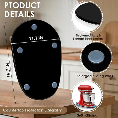 Thickened Acrylic Mixer Slider (Compatible with KitchenAid Mixer) (Slider for 5-8QT Stand Mixer) (Mixers Accessories) Sturdy Heavy-Duty Mixer Slider, Black