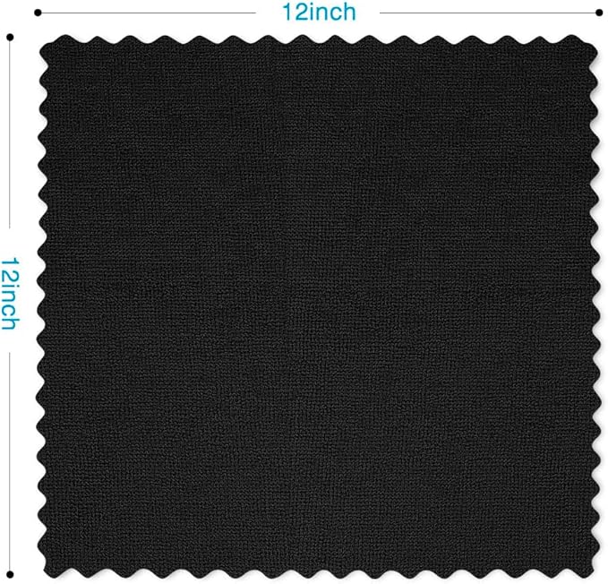 Orighty Microfiber Cleaning Cloth Bulk, 150 Pack Shop Towels, Reusable Cleaning Rags, Lint Free Microfiber Towels for Cars, Home & Kitchen, 12x12 Inch, Black