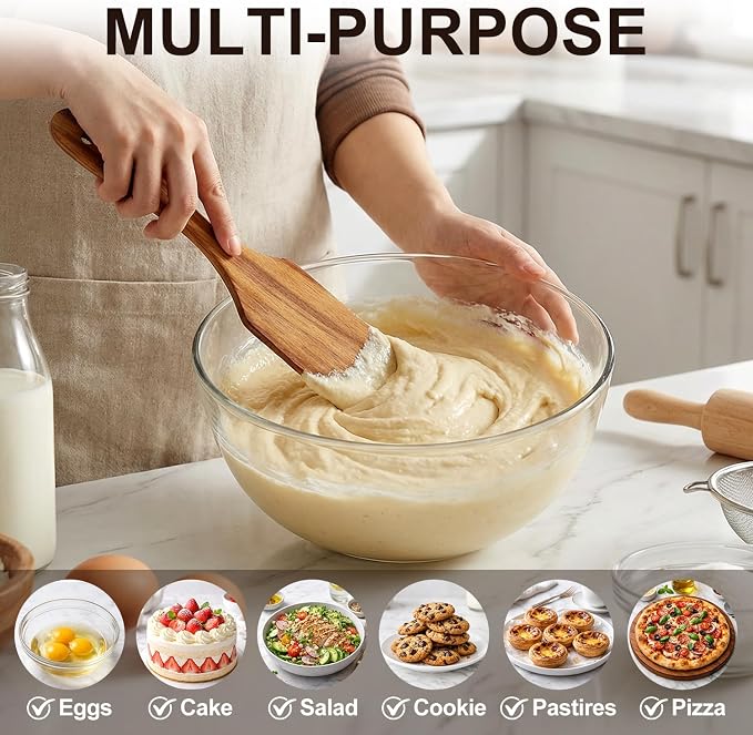 3 Pack Skinny Wooden Spurtle Set for Sourdough Starter Kit Accessories Teak Wood Jar Spatula Sourdough Bread Baking Supplies Gift Spurtles Kitchen Tools Stirring Stick Spoon Dough Whisk Scraper
