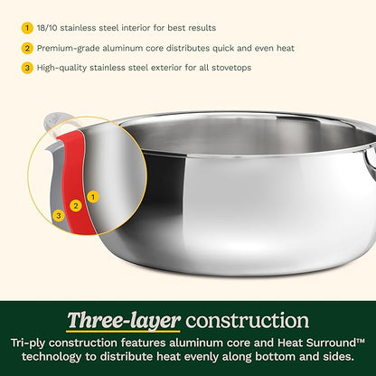 Cuisinart PureClad™ Triple Ply Stainless Steel 4.5 Qt. Dutch Oven w/Cover, PCT3545-24
