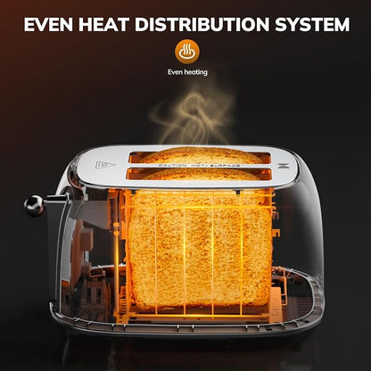 Keenstone Smart Touch Screen Toaster 2 Slice, Retro Wide Slot Stainless Steel Toaster with 6 Browning Levels, Reheat & Defrost, for Bagel, Toast, Bread, Removable Crumb Tray, Blue