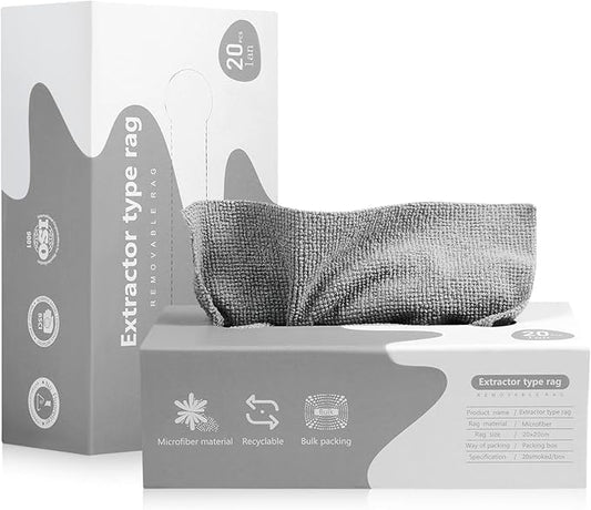 Luiruey Microfiber Cleaning Cloth Rags in A Box (20 Count) -7.9" x 7.9" Reusable Microfiber Towels for Cars - Edgeless Terry Towels,Small Microfiber Towel for Home, Kitchen (Geen)