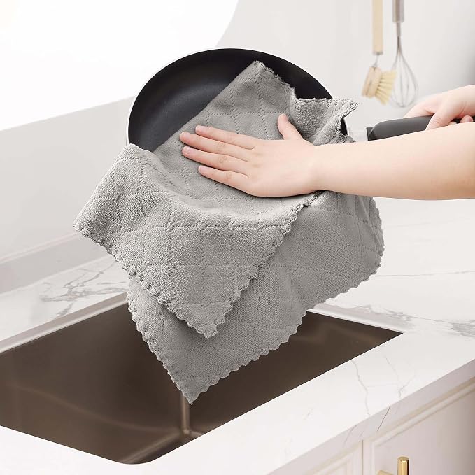 Homaxy 16 Pack Dish Cloth for Kitche-13" x 19", Soft and Absorbent Coral Velvet Dish Rags, Fast Drying Microfiber Cleaning Cloth