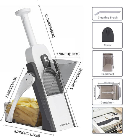 Jonscook Safe Veggie Chopper Vegetable Cutter, French Fry Cutter Onion Chopper Vegetable Slicer Fruit Cutter Dicer, Multifunctional Kitchen Gadgets Mandoline Food Slicer For Meal Prep - Gray