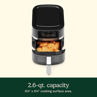 Cuisinart Air Fryer, 2.6-Quart Compact Basket Fryer with 3 Cooking Functions to Air Fry, Roast, and Bake, 3 Airfryer Presets, Dishwasher-Safe Parts, AIR-80, Stainless Steel & Black