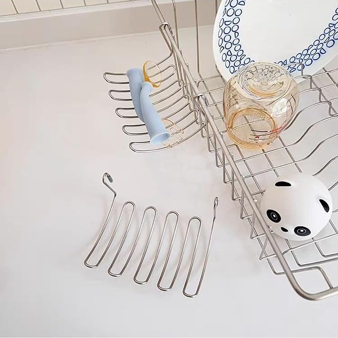 Kitchen Sponge Holder Kitchen Sink Caddy Organizer Attach to Standard Dish Drying Rack Hanging Drip Tray for Zero Scratch Scrub Sponge Dish Brush Set Bottle Brush Dishwashing Block Soap Bar