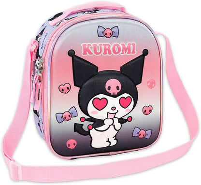 Kuromi Lunch Box for Girls Set - Bundle with Sanrio Lunch Bag Plus Stickers, Water Bottle, More | Kuromi Lunchbox School Supplies for Kids