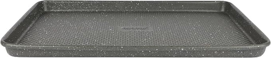 David Burke 17x11 Cookie Sheet – Carbon Steel, PFTE & PFOA Free, Oven Safe, Non-Toxic, Perfect for Baking and Roasting – Gray Speckle