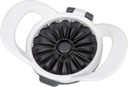 PrepWorks by Progressive Dishwasher Safe 16-Slice Thin Apple Slicer and Corer with Attached Safety Cover (White)