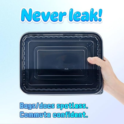 YANGRUI 40 Pack 48oz Meal Prep Containers - Shrink-Wrapped No Pre-Wash | Single Deep Compartment Leakproof | Shatterproof Flexible Pure PP | Microwave Safe To-Go Box for Chicken, Ribs & Leftovers