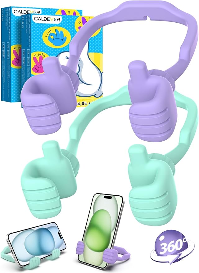 Graduation Gifts for Teens Girls Kids Cell Phone Stand: UPGRADE Adjustable Thumbs Up Lazy Phone Holder for Desk Fun Gadget Stocking Stuffers Teenager Boys Adult Wife Women Mom Tween Gift Trendy Stuff