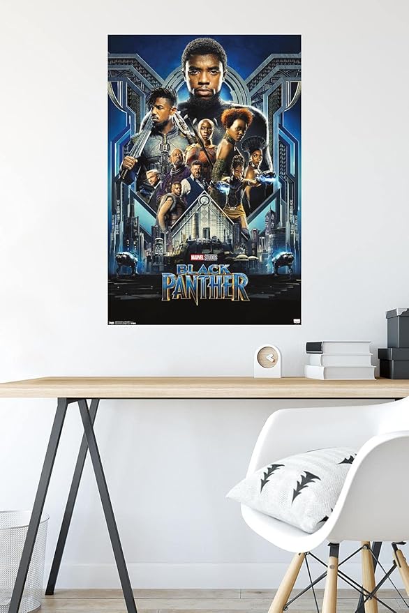 Trends International Marvel Cinematic Universe - Black Panther - Group One Sheet Wall Poster, 22.375" x 34", Premium Unframed Version