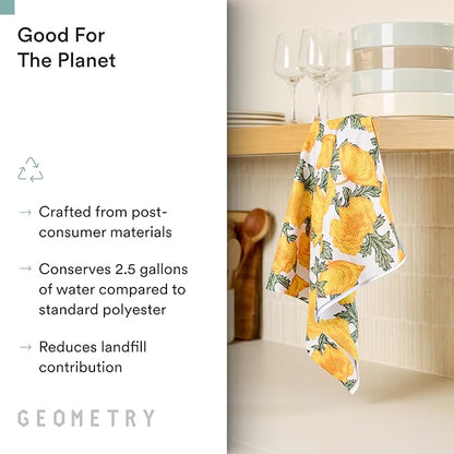 GEOMETRY Tea Towels – Spring & Summer Collection – Quick-Dry, Ultra-Absorbent, Reusable Microfiber Kitchen Towels for Drying & Cleaning - Field of Gold - 1 Pack