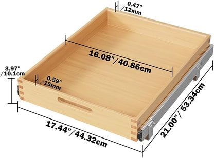 Pull Out Drawers for Cabinets 18"W x 21"D, Slide Out Wood Drawer Shelf, Heavy Duty Caddy Pull Out Cabinet Organizer, Base Cabinet Organization for Kitchen, Pantry