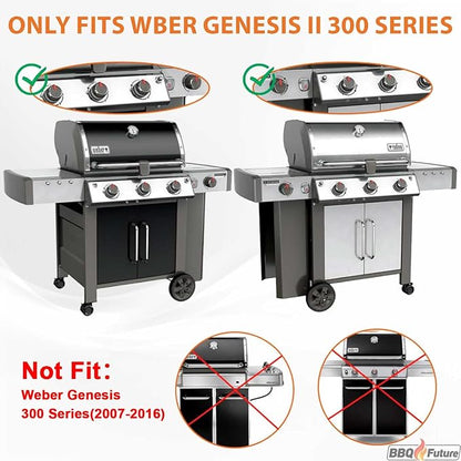 6788 Full Size Griddle for Weber GS4 Genesis II 300 Series Gas Grills, Flat Top Grill Griddle Insert with Handles for Weber Genesis II E310 E330 S315 EX315 SX335 EX335 Series Gas Grill, Carbon Steel