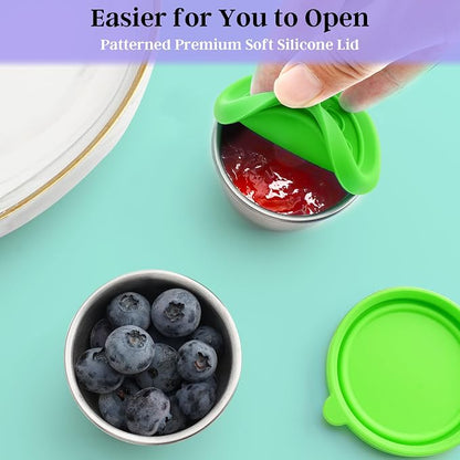 6x1.6 Oz Salad Dressing Containers With Lids, Small Leakproof Reusable Stainless Steel Salad Dressing Container To Go For Lunch Boxes,Sauce containers, Picnics,Travel Meal Prep And Kitchen Storage.