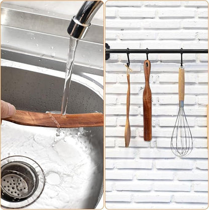 2pcs 11Inch Skinny Wooden Spurtle Spatula Sourdough Mixer Bread Stirring Spatula Wood Utensil Tool Flat Stirring Stick Bread Spatulas for Dough Cooking Spreading Baking Whisking Mixing Jar
