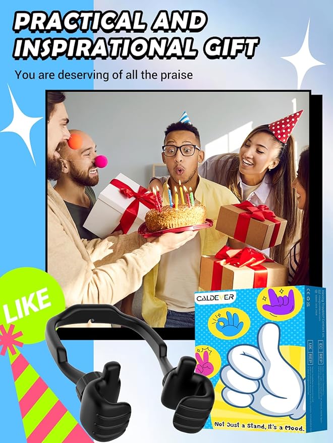 Gifts for Teens Boys Girls Adults Fathers Day: Thumbs Up Lazy Phone Stand Cell Phone Holder for Desk Kids Teenage Tween Men Women Stocking Stuffers Funny Cool Gadget Birthday Ideas Husband Dad Gifts