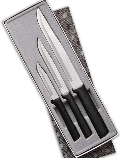 RADA Cutlery Housewarming Gift Set (G202), 3-Piece Knife Set, Stainless Steel Blades, Black Handle