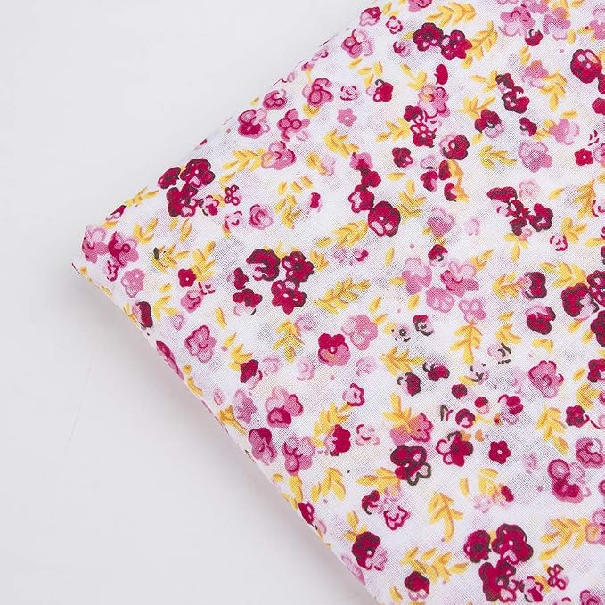 7 pcs 20" x 20" Cotton Fabric DIY Making Supplies Quilting Patchwork Fabric Fat Quarter Bundles DIY for Quilting Cotton Patchwork Cushions (Red, 20" x 20")