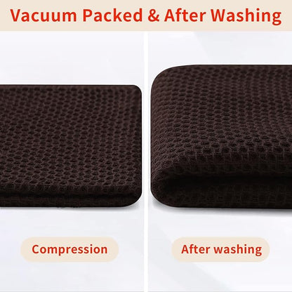 Homaxy 100% Cotton Waffle Weave Kitchen Dish Towels, Ultra Soft Absorbent Quick Drying Cleaning Towel, 13 x 28 Inches, 18-Pack, Dark Brown