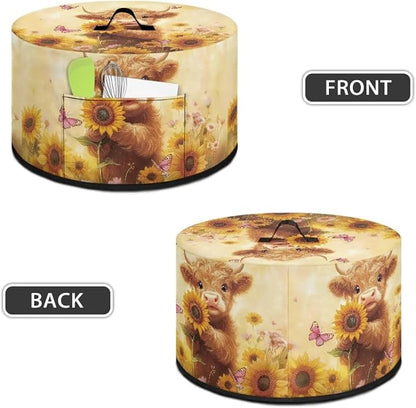 Sunflower Cow Slow Cooker Dust Cover 6-8 qt Crock for Pot Keep Small Kitchen Appliance Clean Kitchen Home Accessories Decor Cover Butterflies Patterns