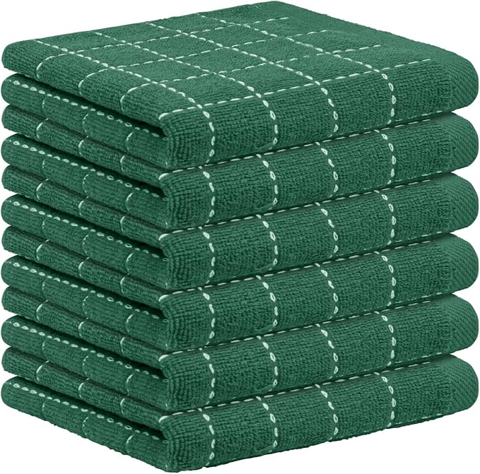 Nialnant 6 Pack Terry Kitchen Towels, Dish Cloths for Washing Dishes, 100% Cotton Reusable Cleaning Rag,Ultra Soft Absorbent, Quick Drying Dish Towels for Kitchen,12x12 Inches