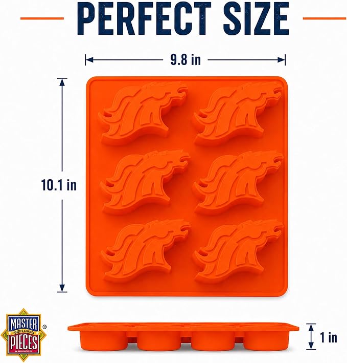 Masterpieces Fan Pans NFL Denver Broncos Muffin Pan - Premium Quality, Educational, and Fun Activity for Kids and Families - Great Gift Idea for Holidays, Birthdays, and Everyday Playtime