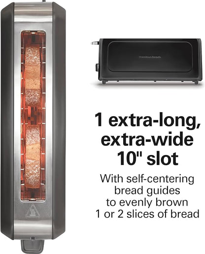 Hamilton Beach Extra Wide Long Slot 2 Slice Toaster, Browning Control With 7 Shades, Bagel Function, Cancel Button & Auto Shutoff, Modern Slim Design Fits Any Space, Black (22989)