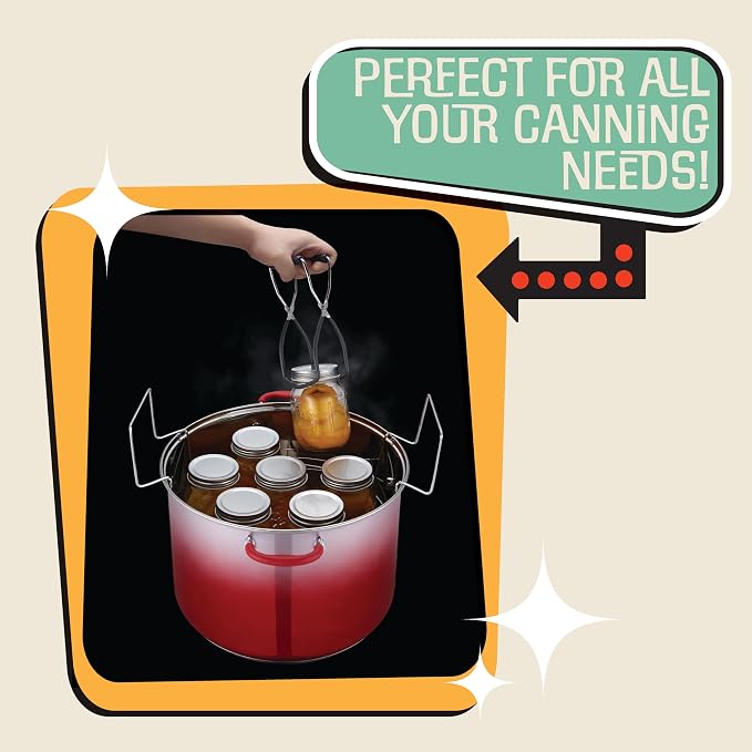 CONCORD 20 Quart Stainless Steel Canning Pot Set. Includes Canning Rack, Tongs, Jar Lifter, Funnel, Wrench, Lid Lifter, Mixer/Measurer (Induction Compatible)