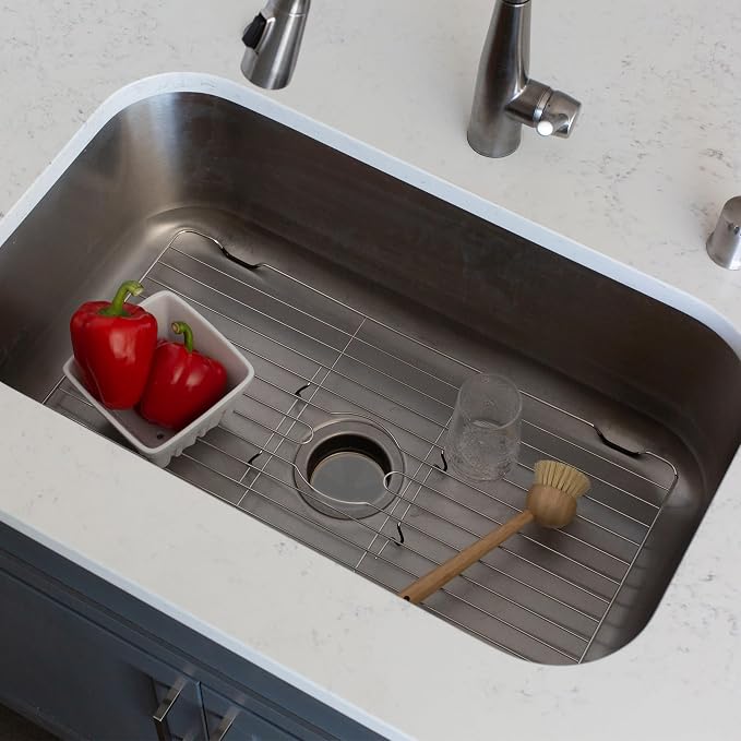 Better Houseware Stainless Steel Sink Protector Sink Mat Stainless Steel Sink Rack for Bottom of Sink Protectors for Kitchen Sinks 18 x 12 x 1