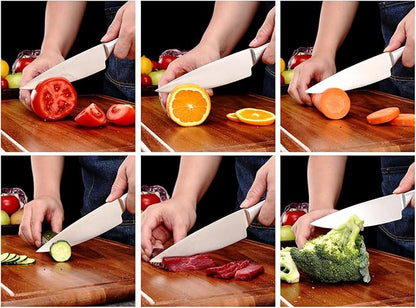 WELLSTAR Chef Knife, 6 Inch Kitchen Chef’s Knife Sharp High Carbon Stainless Steel Cooking Knife for Meat Sushi Vegetable Fruit Cutting Slicing Dicing, Useful Kitchen Gadget