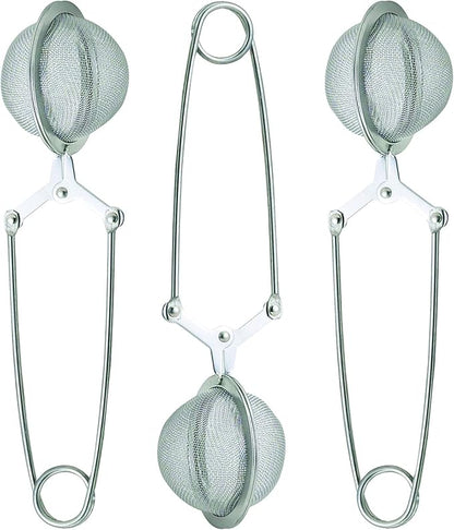 HIC Kitchen Snap Mesh Ball Tea Infusers, 18/8 Stainless Steel, For Loose Leaf Tea and Mulling Spices, Set of 3