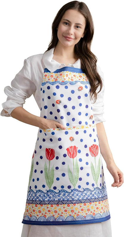Maison d' Hermine 100% Cotton Apron for women with Pocket Kitchen Chef Apron for Men Cooking Spring Summer