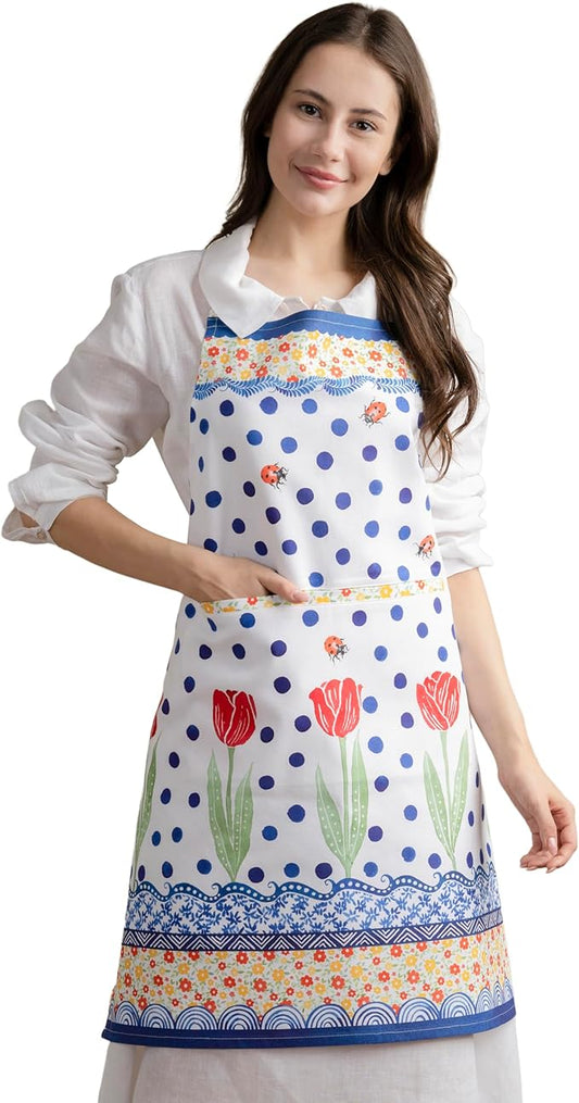 Maison d' Hermine 100% Cotton Apron for women with Pocket Kitchen Chef Apron for Men Cooking Spring Summer