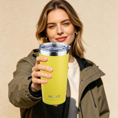 MEZMUT 20oz Tumbler Coffee Travel Mug with Lid and Straw, 4 Pack Stainless Steel Double Wall Vacuum Spill Proof Insulated Tumbler, Hot or Iced Coffee Cups for Drinks (4Pcs, Mixed1)