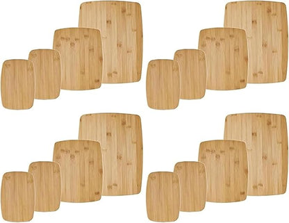 Farberware 4-Piece Bamboo Cutting Board Set - Reversible Boards for Chopping, Slicing, Charcuterie and Meal Prep - Kitchen Essential, Housewarming or Back-to-School Gift (Pack of 4)