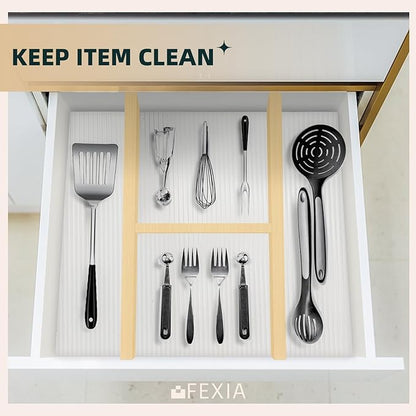FEXIA Shelf Liners for Kitchen Cabinets Non-Slip Drawer Liner 14 Inches x 20 FT x 2 Rolls Waterproof & Oil-Proof Non Adhesive Durable Material Shelf Paper Fridge Liner for Shelves (2 Rolls)