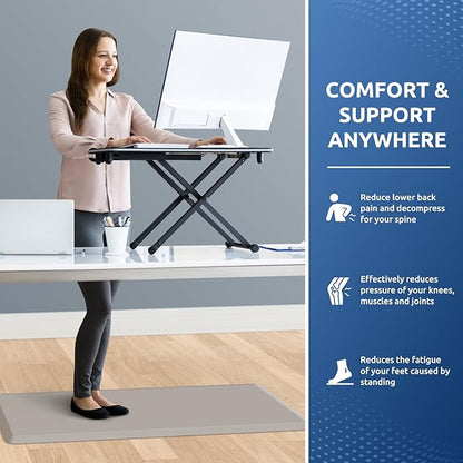 KitchenClouds Kitchen Mat Cushioned Anti Fatigue Kitchen Rug 17.3"x39" Water Resistant Non Slip Kitchen Rugs and Mats Standing Desk Mat Comfort Floor Mats for Kitchen House Sink Office (Khaki)