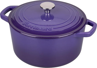 VORRINGARD Enameled Cast Iron Dutch Oven Pot with Lid, for Bread Baking, Round Bread Oven- include Sourdough Bread Baking Supplies Set, 6QT, Purple